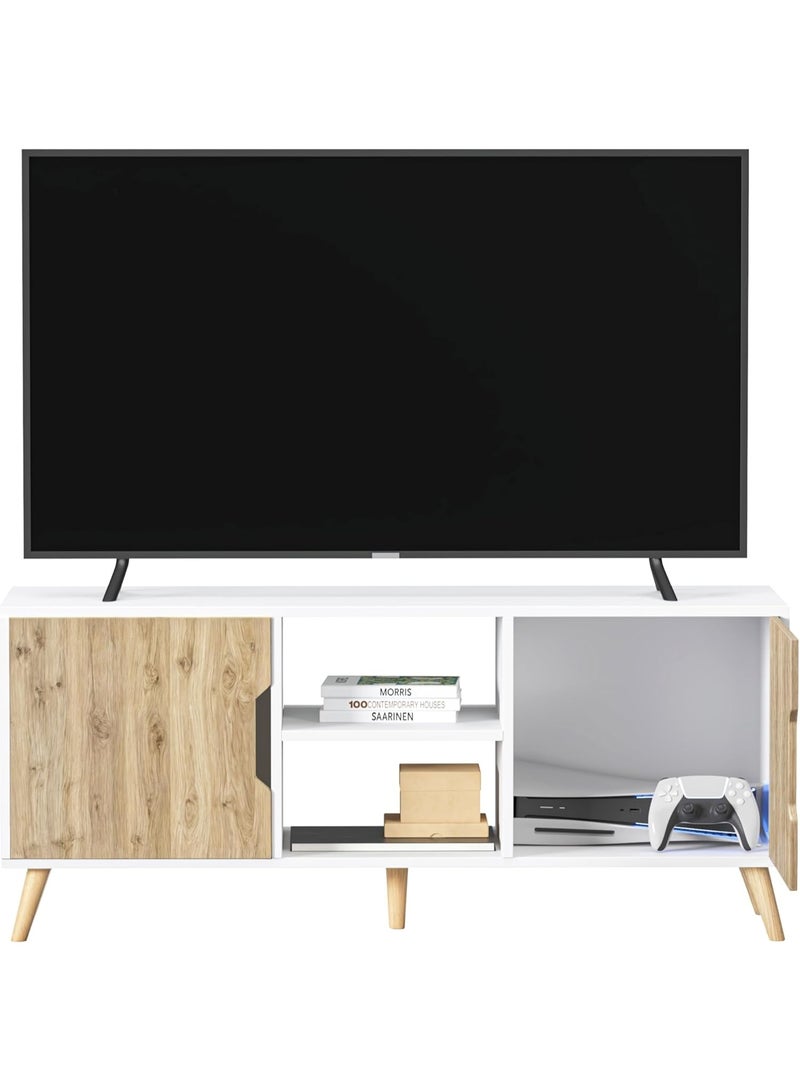 MORU Full TV Cabinet Living Room Table, TV Table, Entertainment Center for TV, Minimalist TV Stand for Home or Office, Multipurpose Furniture, TV Shelf, TV Cabinet - Image 4